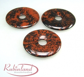 50 mm Mahagoni - Obsidian Donut Anh�nger
