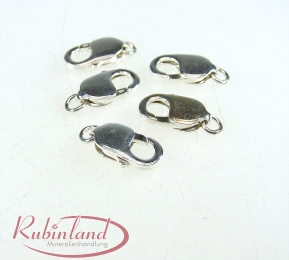 5 x 18 mm Karabiner 925 Silber mit eingeh�ngter offener �se