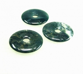 3er Set 40 mm Moosachat Donut Anh�nger