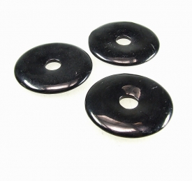 3er Set Gagat / Jet Donut Anh�nger 50 mm