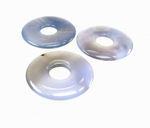 3er Set 50 mm Achat grau Donut Anh�nger