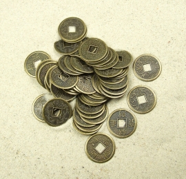 100 chinesische Gl�cksm�nzen aus Metall (25 mm)