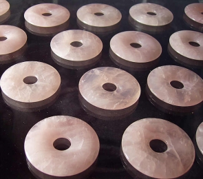 3er Set Rosenquarz - Donut 50 mm