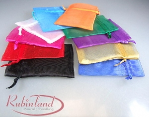 12 x Schmuckbeutel - Organza ca. 60 x 85 mm