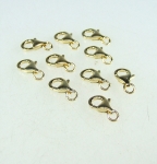 10 x 12 mm Karabiner 925 Silber vergoldet eingeh. offene �se