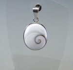 Schaumkoralle & Shiva Auge - Anh�nger 925 Silber 33x27 mm