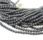 harte schwarze Lava Kugelstrang ca. 8 mm / 40 cm