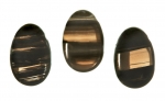 5er Set Lamellenobsidian gebohrter Trommelstein Anh�nger