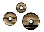 3er Set Lamellenobsidian Donut Anh�nger 40 mm