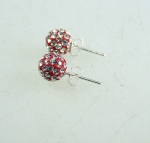 Ohrstecker rot mit Glaskristallen ca. 8 mm auf 925 Silber