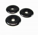 3er Set Gagat / Jet Donut Anh�nger 40 mm