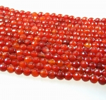 Achat rot (natur) Kugelstrang facettiert ca. 6 mm / ca. 40 cm
