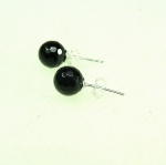 3 Paar Onyx Ohrstecker facettiert ca. 8 mm auf 925 Silber