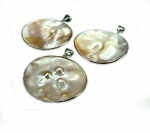 3er set Rivershell Anh�nger rund an �se ca. 60 x 50 mm
