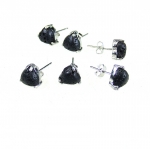 3er Set Lava Ohrstecker Herz ca. 8 mm - Nickelfrei