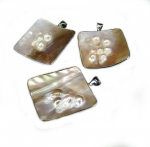 3er set Obsidian Anh�nger oval gefasst ca. 40 - 55 mm