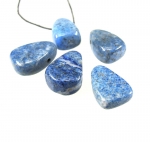5er Set Lapislazuli B gebohrter Trommelstein Anh�nger