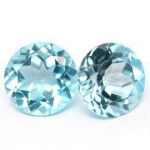 2 x blauer Topas - Rund facettiert - ca. 8 mm - ca. 4,5 ct