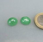 Jade - Cabochon Paar - echtes Jadeit in hellem Gr�n 10x12 mm