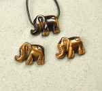 3er Set Tigerauge Elefant Anh�nger f�r Lederb�nder