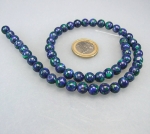Azurit-Malachit (rek.) Kugelstrang 8 mm / 40 cm