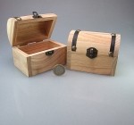 12er Set Schatzkiste klein - Pinienholz leer zum selbst bef�llen