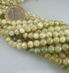 gr�ner Granat / Grossular  Kugelstrang ca. 6 mm / 40 cm