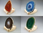 Holzst�nder mit Teelicht und Achatplatte ca. 10 cm