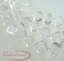 Bergkristall A Wrfelstrang diagonal ca. 12 mm / 40 cm