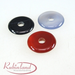 3er Set 25 mm verschiedene Achat Donut Anhnger