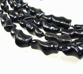 Obsidian Strang gedreht einz. gekn. 15x25 - 20x45 mm 40 cm