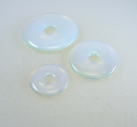 3er Set 50 mm Opalglas (syn.) Donut Anhnger
