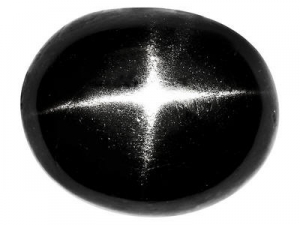 10 er Set Sterndiopsid oval Cabochon Schwarz - ca. 4 x 6 mm