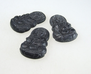Guan Shi Yin Anhnger aus Black Stone ca. 45x30 mm