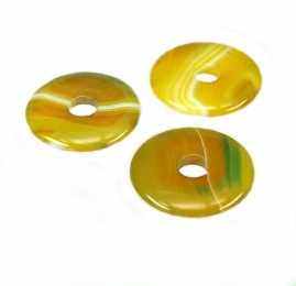 3er Set 25 mm gelb-grner Achat Donut Anhnger