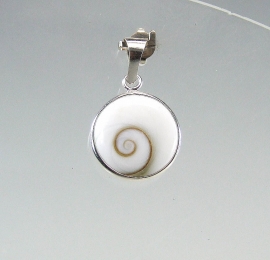 Operculum Anh�nger rund in 925 Silber ca. 26 x 16 mm