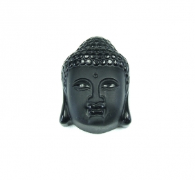 Buddha Kopf Anhnger Obsidian ca. 35x25 mm 1,0mm Bohrung