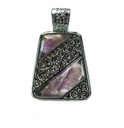 Trapez - Anhnger Amethyst ca. 50 x 33 mm