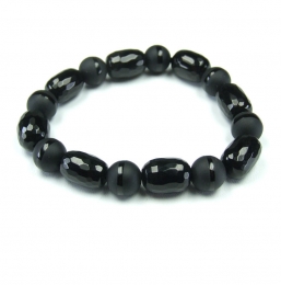 Achat Armband ca. 10x14 mm schwarz matt / poliert ca. 19 cm