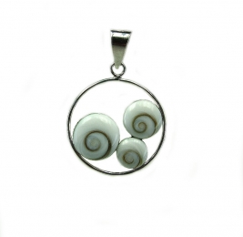 Operculum Anh�nger Kreis in 925 Silber ca. 37 x 26 mm