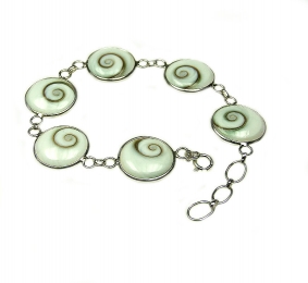Operculum Armband rund in 925 Silber ca. 16-19 cm