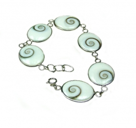Operculum Armband oval in 925 Silber ca. 18-21 cm