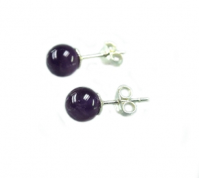3 Paar Amethyst Ohrstecker ca. 6 mm auf 925 Silber