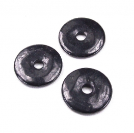3er Set Schungit Donut Anhnger ca. 40 mm