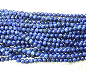 Lapislazuli Kugelstrang facettiert ( farblich behandelt ) ca. 8 mm / ca. 40 cm