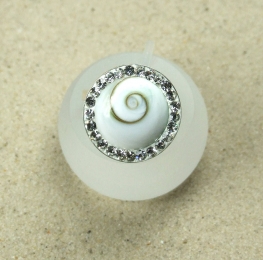 Operculum Fingerring mit Zirkonia freie Gre in 925 Silber