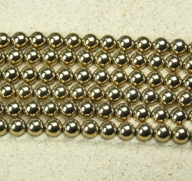 Hmatit Kugelstrang goldfarben ca. 8 mm / ca. 40 cm
