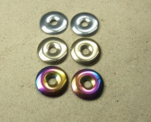 3er Set 30 mm Hematit Donut Anhnger (bedampft)