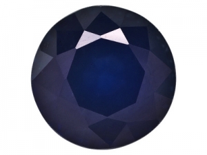 Mitternachtsblauer Saphir rund facettiert  ca. 8 mm