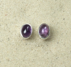 Amethyst Ohrstecker ca. 7x9 mm oval auf 925 Silber